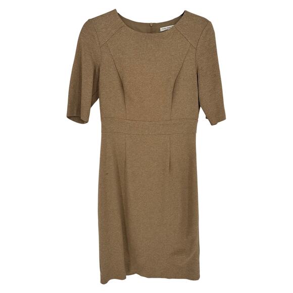 Trina Turk Cream Sheath Dress Short Sleeve Crewneck Office Going Out Workwear S - Picture 1 of 7